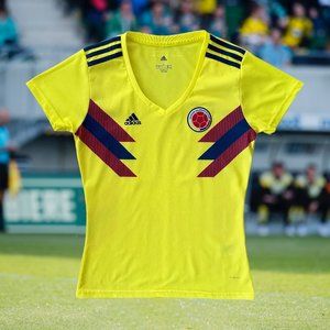 Colombia 2018/19 Authentic Women's Home Soccer Jersey Large Adidas Camiseta